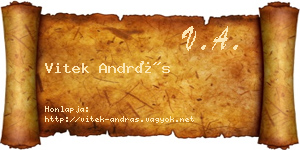 Vitek András névjegykártya