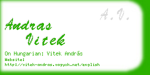 andras vitek business card